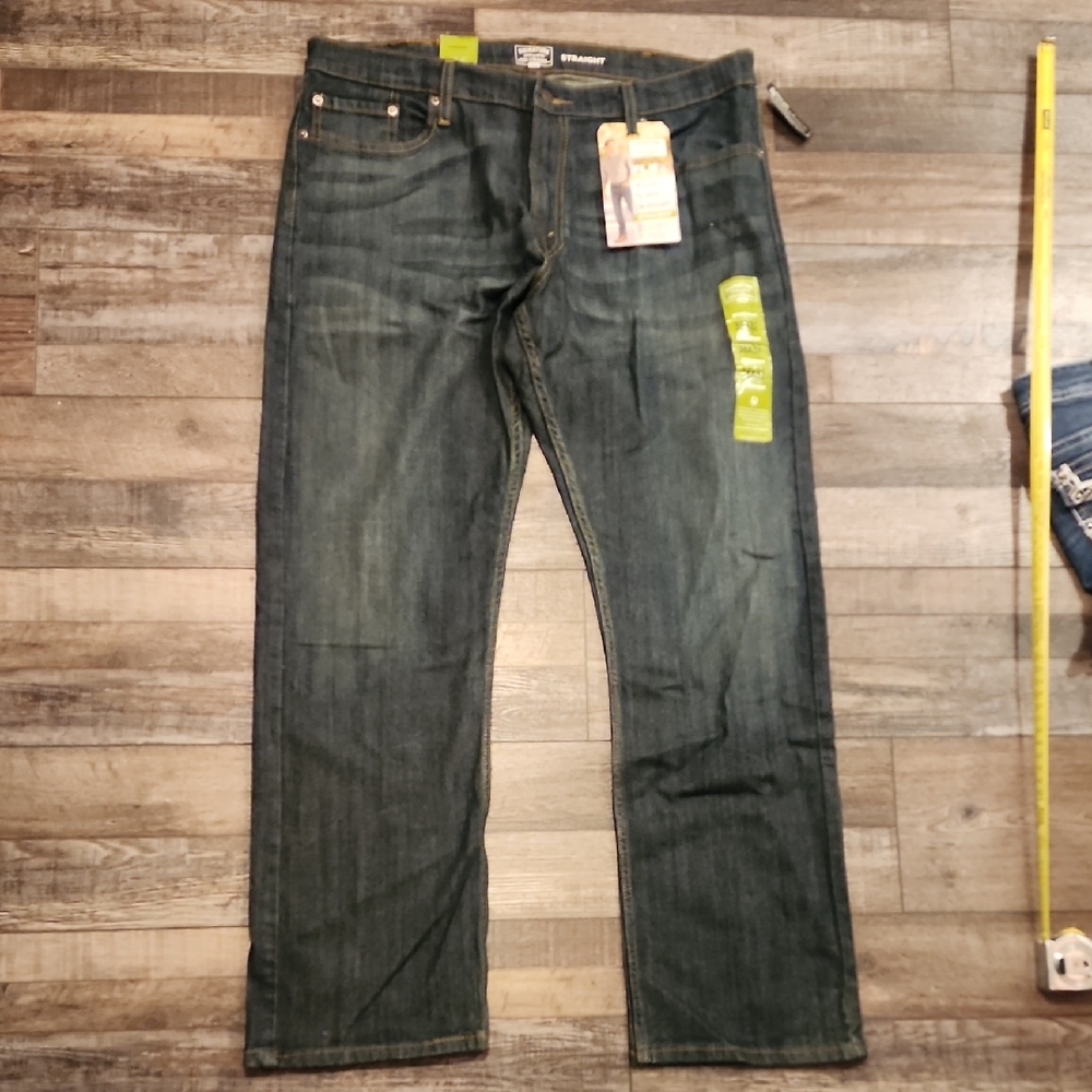 Mens Levi's Dark Blue Straight Jeans 38X32